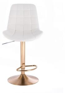 LuxuryForm Barová stolička PARIS na zlatom tanieri - biela