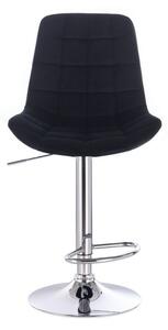 LuxuryForm Barová stolička PARIS VELUR na striebornom tanieri - čierna