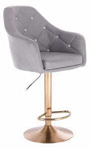 LuxuryForm Barová stolička ROMA na zlatom tanieri - šedá