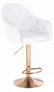 LuxuryForm Barová stolička ROMA na zlatom tanieri - biela
