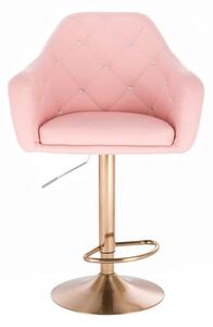 LuxuryForm Barová stolička ROMA na zlatom tanieri - ružová