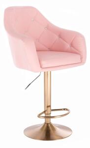 Barová stolička ROMA na zlatom tanieri - ružová