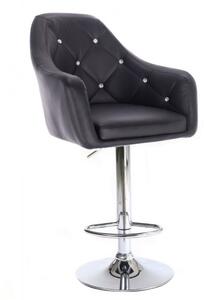 LuxuryForm Barová stolička ROMA na striebornom tanieri - čierna