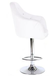 Barová stolička ROMA na striebornom tanieri - biela