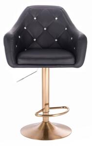 LuxuryForm Barová stolička ROMA na zlatom tanieri - čierna