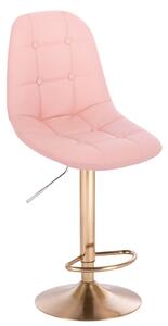 LuxuryForm Barová stolička SAMSON na zlatom tanieri - ružová