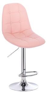 LuxuryForm Barová stolička SAMSON na striebornom tanieri - ružová