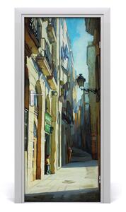 Fototapeta samolepiace na dvere ulica Barcelony 85x205 cm