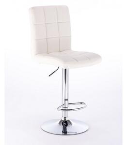 Barová stolička TOLEDO na striebornom tanieri - biela