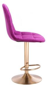 LuxuryForm Barová stolička SAMSON VELUR na zlatom tanieri - fuchsie