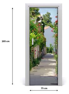Fototapeta samolepiace dvere francúzskej uličky 75x205 cm