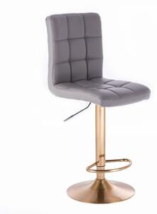 LuxuryForm Barová stolička TOLEDO na zlatom tanieri - šedá