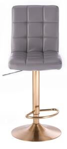 LuxuryForm Barová stolička TOLEDO na zlatom tanieri - šedá