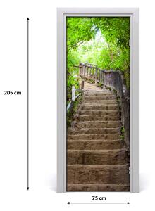 Fototapeta samolepiace na dvere schody v lese 75x205 cm