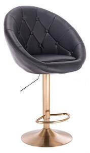 LuxuryForm Barová stolička VERA na zlatom tanieri - čierna