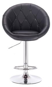 LuxuryForm Barová stolička VERA na striebornom tanieri - čierna