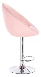 LuxuryForm Barová stolička VERA na striebornom tanieri - ružová
