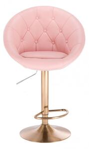 LuxuryForm Barová stolička VERA na zlatom tanieri - ružová