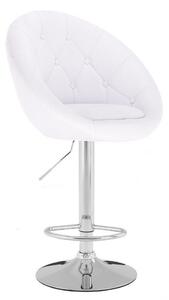 LuxuryForm Barová stolička VERA na striebornom tanieri - biela