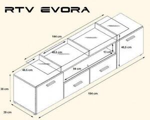 Televízny stolík EVORA WHITE
