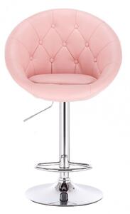 LuxuryForm Barová stolička VERA na striebornom tanieri - ružová
