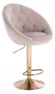 LuxuryForm Barová stolička VERA VELUR na zlatom tanieri - béžová