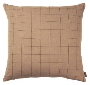 Ferm LIVING Vankúš Brown Cotton Cushion, Grid
