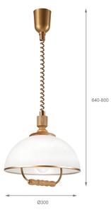 Výsuvný luster RAMONA 1xE27/60W/230V hnedá/biela/dub