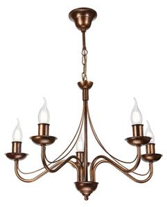 Luster na reťazi ANTON 5xE14/15W/230V bronzový