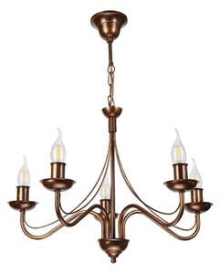 Luster na reťazi ANTON 5xE14/15W/230V bronzový