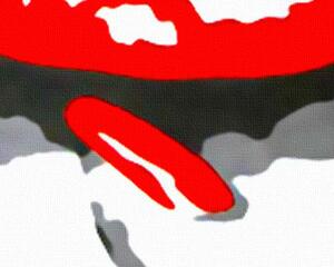Ručne maľovaný POP Art obraz RED LIPS (POP ART obrazy)