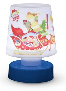 Vianočná stolová lampa na batérie - s modrým podstavcom