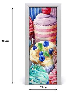 Fototapeta na dvere samolepiace farebné bábovky 75x205 cm