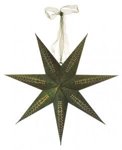LED hviezda papierová závesná, zelená, 60 cm, vnútorná