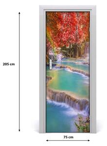 Fototapeta na dvere samolepiace vodopád jeseň 75x205 cm