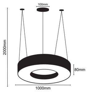 LED Luster na lanku LED/50W/230V 4000K pr. 100 cm čierna