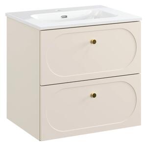 Comad Kúpeľňová skrinka Donna Fly so zápustným umývadlom 60 cm piesková