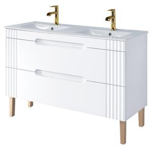 Comad Kúpeľňová skrinka Fiji Lava so zápustným umývadlom 120 cm dub coast evoke/biela