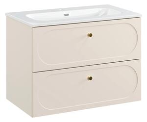 Comad Kúpeľňová skrinka Donna Fly so zápustným umývadlom 80 cm piesková