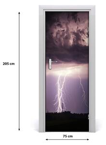 Fototapeta na dvere samolepiace búrka s bleskami 75x205 cm