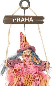 Bosorka na metle Praha 40cm (dekorácia do bytu)