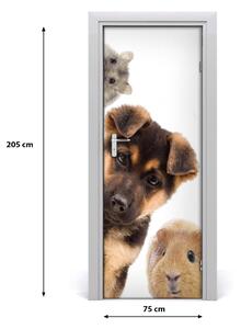 Samolepiace fototapety na dvere domáce zvieratá 75x205 cm