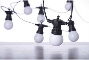 LED svetelná reťaz – 10x párty žiarovky mliečne, 5 m, vonkajšia aj vnútorná, teplá biela