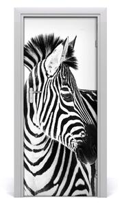 Samolepiace fototapety na dvere Zebra v snehu 85x205 cm