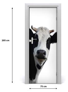 Samolepiace fototapety na dvere fľakatá krava 75x205 cm
