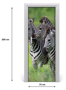 Samolepiace fototapety na dvere tri zebry 75x205 cm