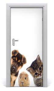 Samolepiace fototapety na dvere domáce zvieratá 85x205 cm