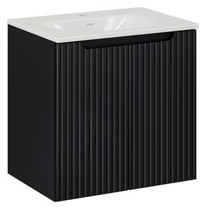 Comad Kúpeľňová skrinka Nova Black I Sky so zápustným umývadlom 60 cm čierna/biela