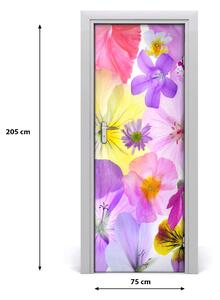 Fototapeta na dvere farebné kvety 75x205 cm