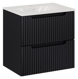 Comad Kúpeľňová skrinka Nova Black II Sky so zápustným umývadlom 60 cm čierna/biela